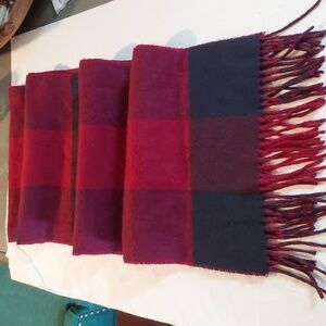 Cashmink Burgundy Red Black Plaid soft Cozy Winter Scarf Shawl Classic Oversized